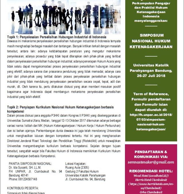 SIMPOSIUM NASIONAL HUKUM KETENAGAKERJAAN