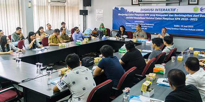UNPAR Menjadi Tuan Rumah Diskusi Interaktif dan Sosialisasi Seleksi Calon Pimpinan KPK